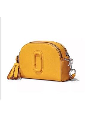 Marc Jacobs The Shutter Crossbody Bag Yellow Leather Silver Hardware